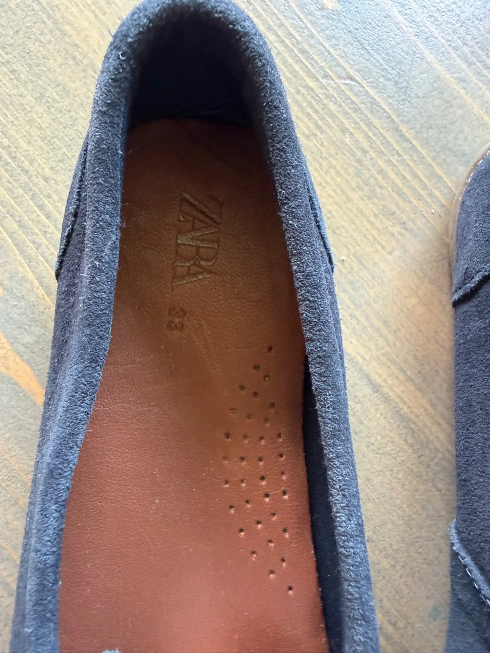 Zara boys Blue Suede Slip-On Penny Loafers